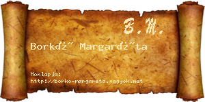 Borkó Margaréta névjegykártya